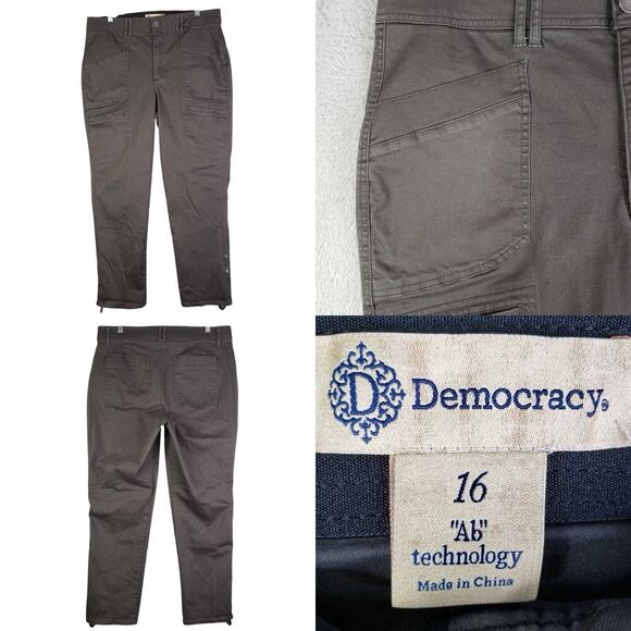 Democracy Jeans AB Technology Women’s Size 16 Gray Canvas Stretch Skinny - Picture 1 of 10